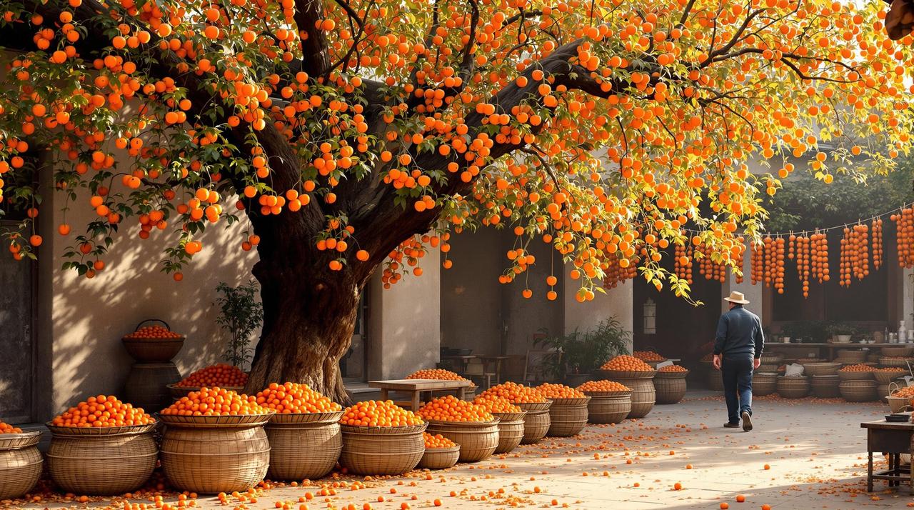 柿子树下